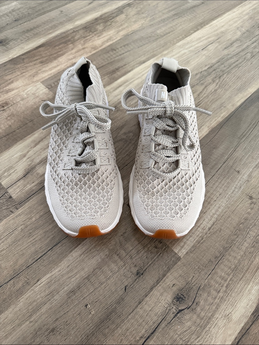 NOBULL Knit Athletic Sneakers - Light Beige with Gum Toe